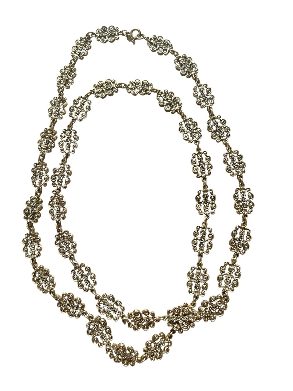 Trifari gold tone long necklace vintage